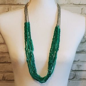 Long Boho Beaded Multi Strand Necklace